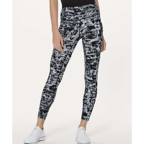 Lululemon Fast Free 7/8 Tight II *Nulux 25" Interlaced Starlight Black Size 6 - Picture 1 of 6